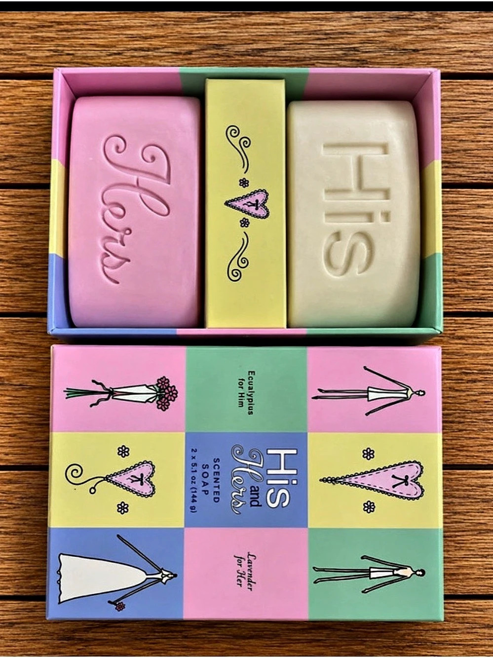 His & Hers His and Hers Scented Soap Set Scented Soap Gift Set in Pink & Green